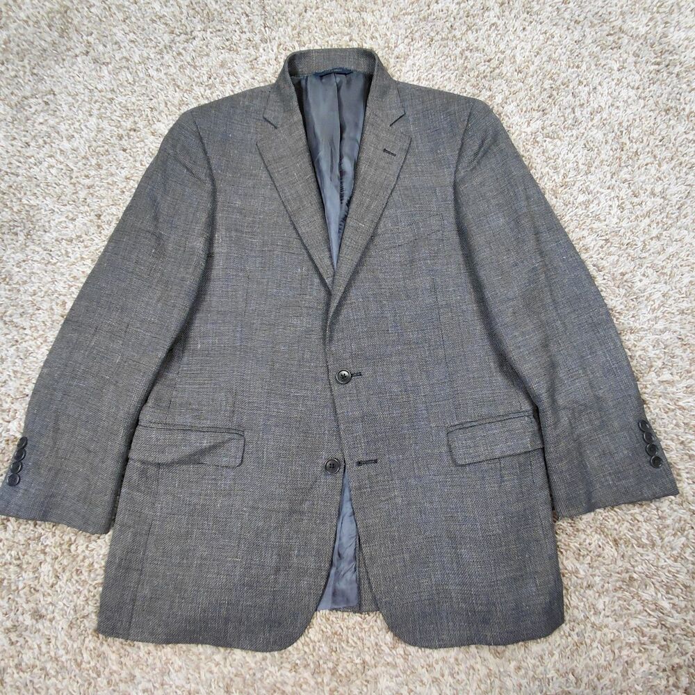 Brooks Brothers Sport Coat Mens 40R Grey Regent Fit Linen Lambs Wool Blazer